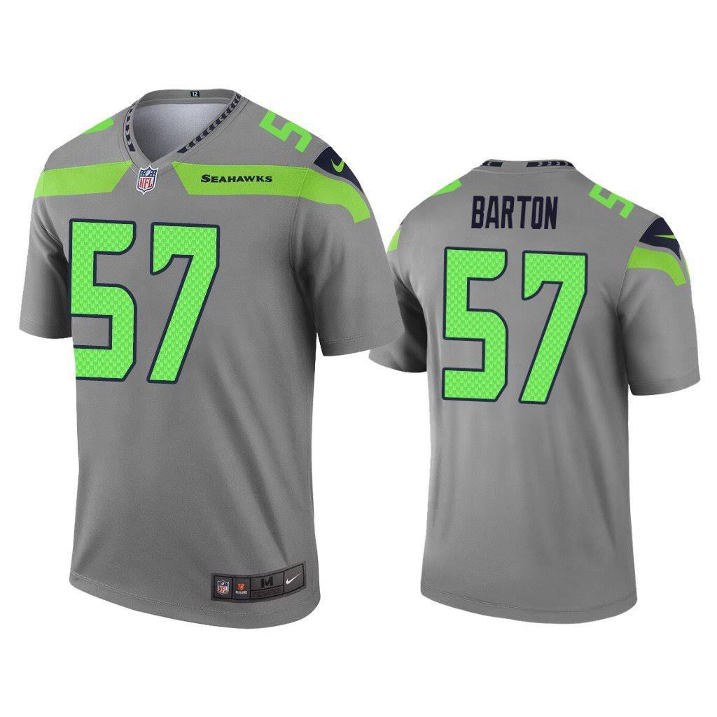 Men Seattle Seahawks #57 Cody Barton Nike Gray Inverted Legend NFL Jersey